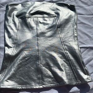 Metallic Silver Women's Top